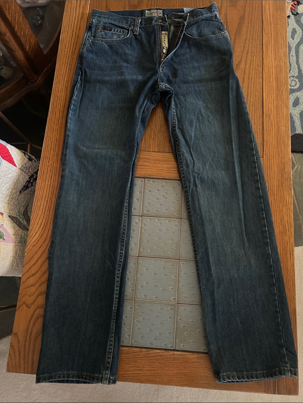 Men's Dark Blue Classic Straight Jeans